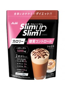 Коллагеновый коктейль для молодости и стройности «Шоколадный латте» с витаминами, минералами, аминокислотами, клетчаткой и лактобактериями / Asahi Slim Up Chocolate Latte 